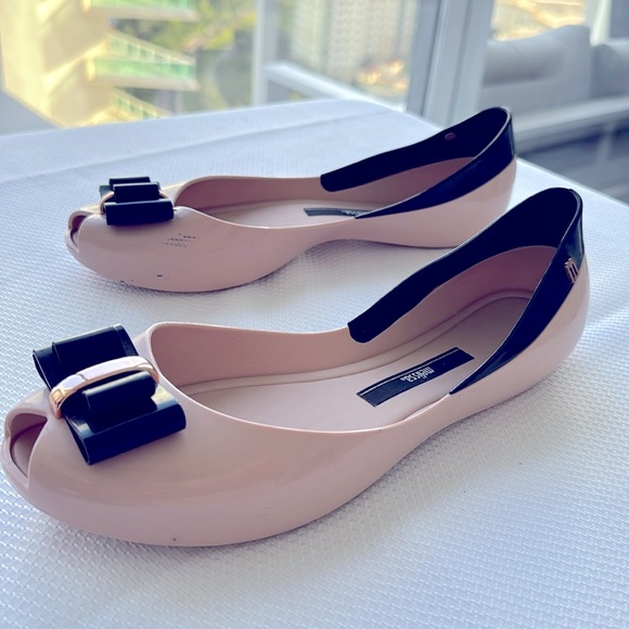 Melissa pvc flat ribbon bow rubber shoes size 8 - Picture 5 of 7